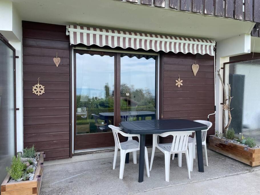 Studio Myrtilles Du Leman Vue Sur Lac Et Montagne Thollon-les-Mémises Extérieur photo